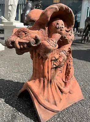 Gargoyle Dragon Monster Roof Tile Gothic Finial 90 Degree Stone Garden Ridge Top • $246.62