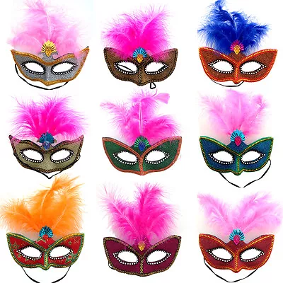£2.99 • Buy New Feather Soft Mardi Masquerade Carnival Ball Eye Mask Women Men Fancy Dress 