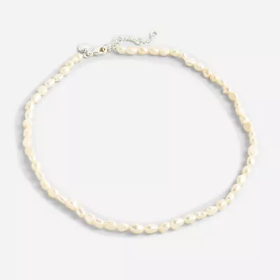 J CrewFreshwater Pearl Necklace.   Brass Silver-plated Thread. • $48