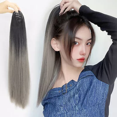 Claw Clip Wig Fluffy Increase Hairs Volume Long Straight Gradient Coloured Claw • $11.65