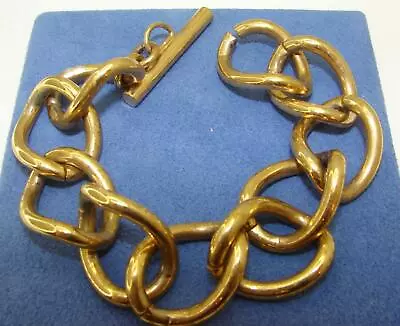 Vintage Monet Heavy Gold Tone Open Link Bracelet • $18.99