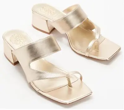 Vince Camuto Women Leather Block Heel Sandals $109 TINI {&} • $56