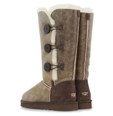 UGG Boots Women’s Size 9 Brown Bomber Leather Bailey Button Triplet  • $80