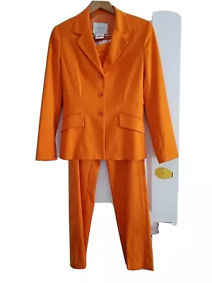 Vertigo  2-piece Pant Suit Size M Jacket Orange Stretch Blazer *slim Fit* Size 6 • $225