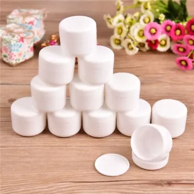 12Pcs 50ml Empty Makeup Jar Pot/ For Travel Face- Cream Lotion Cosmetic Plastic • £9.78