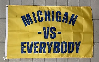 Michigan Vs Everybody Football Flag FREE SHIP Harbaugh Wolverines Beer USA 3x5’ • $21.75