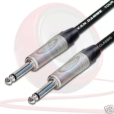 Van Damme PRO Guitar Lead. 1/4 Inch Mono Neutrik Straight Jacks 2m 3m 5m Cable • £24.35