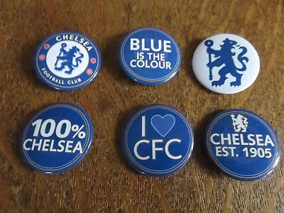 6 Assorted Chelsea Button Pin Badges • £4.99