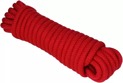 3008.0337 16-Strand Diamond Braid Utility Rope - 1/4  X 25' Red • $22.67