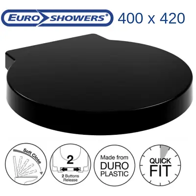 Black Ideal Standard Space Alternative Round Soft Close Toilet Seat - 400 X 420 • £44.95