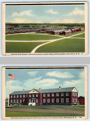 2 Postcards MARTINSBURG WV~ Newton Baker VETERANS HOSPITAL Administration 1940s • $6.78