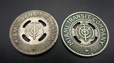 Lot Of 2 Vintage Miami Transit Company Tokens - B5033 • $12