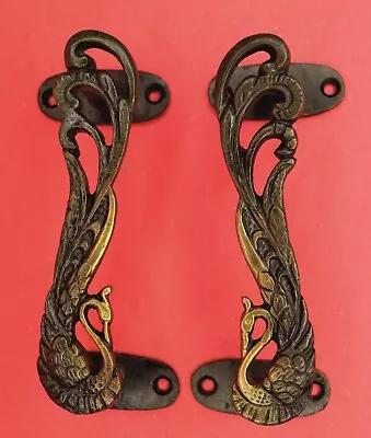 Peacock Shape Vintage Style Handmade Brass Door Handle Pull Knobs Home Decor • $34.77