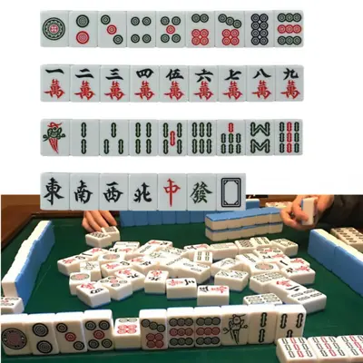 42mm Large Chinese Mahjong Tiles Mah Jong Game English Characters Set 144pcs • £41.59