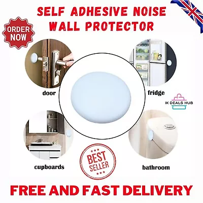 Self Adhesive Noise Wall Protector Rubber Stop Door Handle Bumper Guard Stopper • £0.99