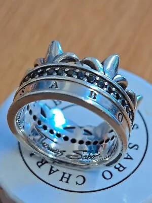 Thomas Sabo Crown Pave Wide Ring Size US 6 Fully Hallmarked • $152.81