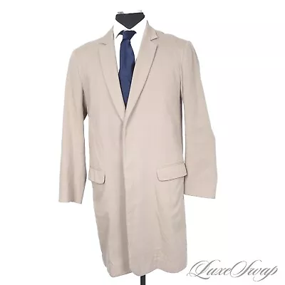 #1 MENSWEAR Robert Geller Made In Japan Sand Khaki Brushed Wool Mix Long Coat 50 • $9.99