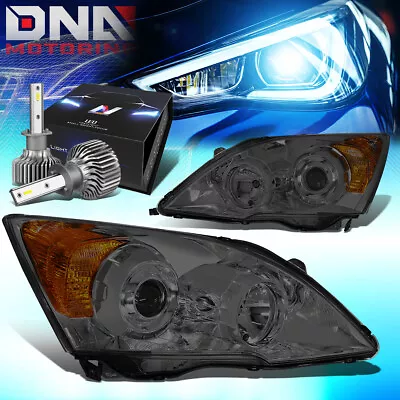 For 2007-2011 Honda Crv Smoked Amber Projector Headlight W/led Kit Slim Style • $192.98