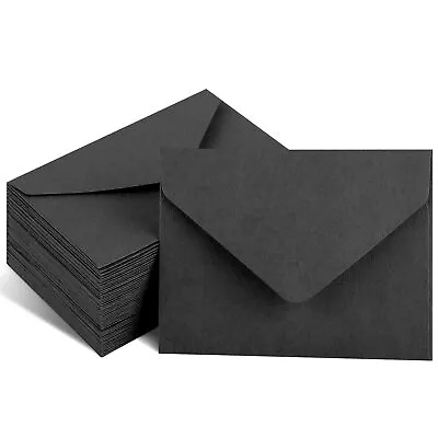 100 Pack Mini Black Envelopes W/ Small Blank Gift Cards For Wedding Shower • $12.73