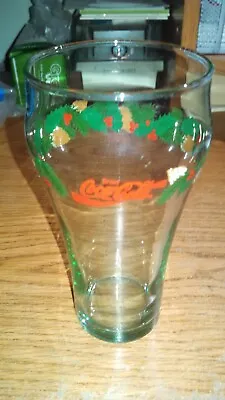 McDonald's Coca Cola Coke Green Christmas Glass 16oz Drinking Glasses Tumbler • $4.75
