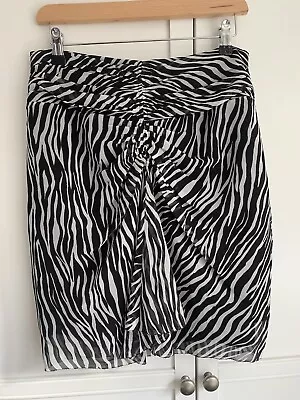 Hush Zebra Print Monochrome Skirt 10 • £10