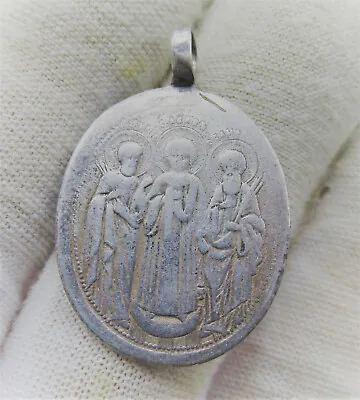 £40 • Buy Post Medieval Silver Religious Amulet Pendant Depicting Saint Wearable