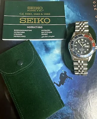 Seiko Kinetic Pepsi Watch 5m63-0a10 2n0011 2002 • £325