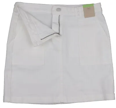 M&S New Womens Marks And Spencer White Denim Skirt Size 12 DEFECTS • £11.99