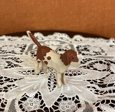 Cute Vintage Unmarked Wooden Brown Spotted Dog Figurine Perfect For Display! • $19.99