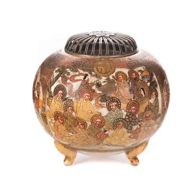 Japanese Satsuma Meiji Silver Lid Censer • $850