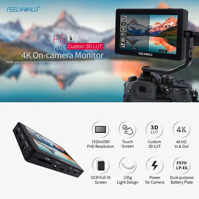 Feelworld F6 Plus Monitor 5.5 Inch  Screen Field Monitor DSLR  W5A7 • $283.76