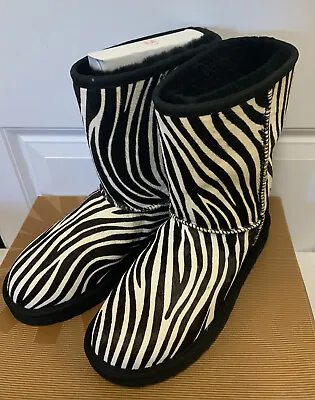 UGG Australia Classic Short Exotic Zebra Print Sheepskin Boots Flat 7 NEW • $120