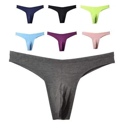 Mens Ice Silk Briefs Seamless Underwear Bulge Pouch Underpants Knickers Panties • £4.79