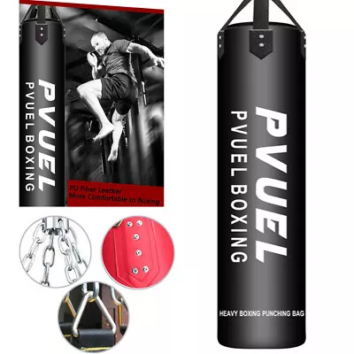 59  PUNCHING BAG W/ CHAINS Sparring Kick MMA Boxing Training Leather Heavy Duty • $29.99