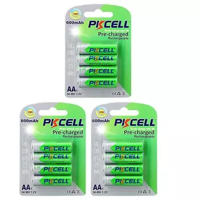 1.2V AA 600 MAh Precharged NIMH Rechargeable Batteries 12PC • $13.99