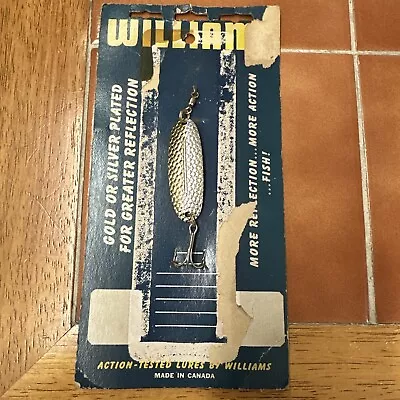 Vintage Williams Small Wobbler Silver Plated 2 1/4” Spoon Fishing Lure NOS • $12.95