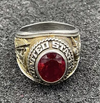 ALPHA United States Army Red Stone Chunky Men's Ring - Size 11 • $9.99
