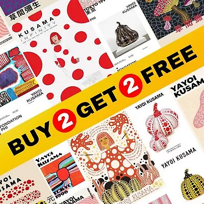 BUY 2 GET 2 FREE Yayoi Kusama Modern Decor Posters - Trending Abstract Wall Art • £4.95