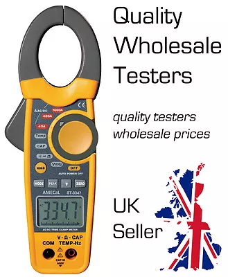 True RMS Clamp Meter AMECaL ST-3347 Equiv: Ammeter Tong / Current Tester • £99.12