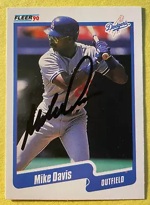 Signed Mike Davis 1990 Fleer Autographed Card - Dodgers • $19.99