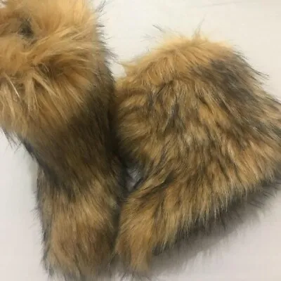 Khaki Faux Fur Yeti Boots Winter Boots • £50