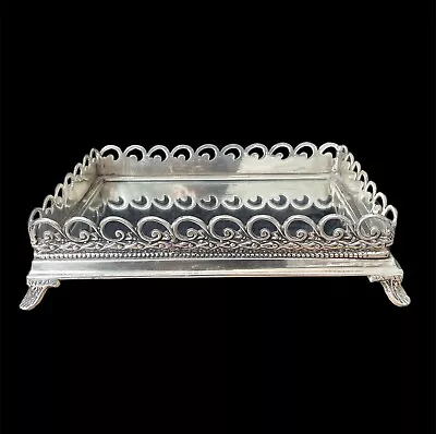 Antique Victorian Style Footed Mirror Plateau Perfume Tray Centerpiece 17” • $125