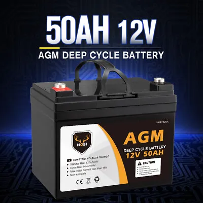MOBI 50AH AGM Battery Deep Cycle 12V Mobility Scooter Camping Golf Cart Volt • $129.95