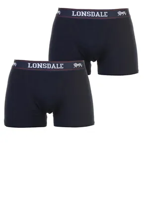 Mens Navy 2 Pack Lonsdale Boxer Trunks Shorts Underwear M (medium) • £11.99