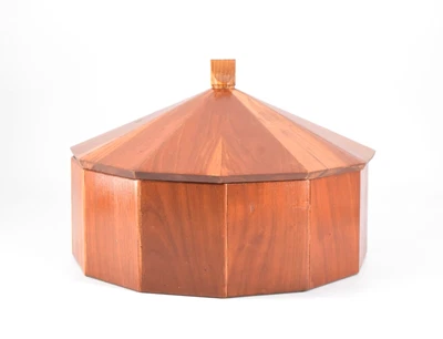 $42.50 • Buy Vintage Wood 12-Sided Covered Box Chest Hand Made 11.5  Large