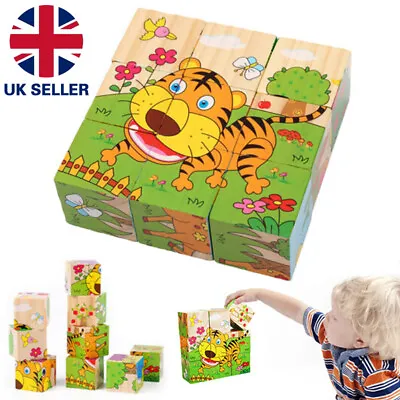 6 Animal Shape Toddler Puzzles Kid Toys Boys Child For Baby 1 2 3 Year Old Gifts • £6.59