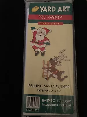 Christmas Yard Art Do It Yourself Vintage Wood Patterns Falling Santa W/Deer • $7