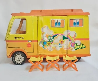 Vintage 1970 Mattel Barbie Country Camper RV With Chairs - Not Complete • $50