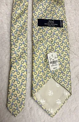 NEW Brooks Brothers 346 Pure Silk USA Made Yellow/Blue/Green Boat Neckwear Tie • $20