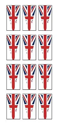 12 X Union Jack Bunting Flag Cup Cake / Cake Topper Decorations (All Flags) • £1.70